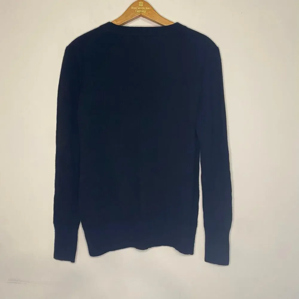 Mens Banana Republic Black Sweater Italian Merino Wool Blend Quiet Luxury Small